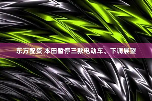 东方配资 本田暂停三款电动车、下调展望