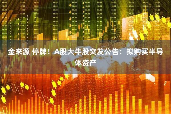 金来源 停牌！A股大牛股突发公告：拟购买半导体资产